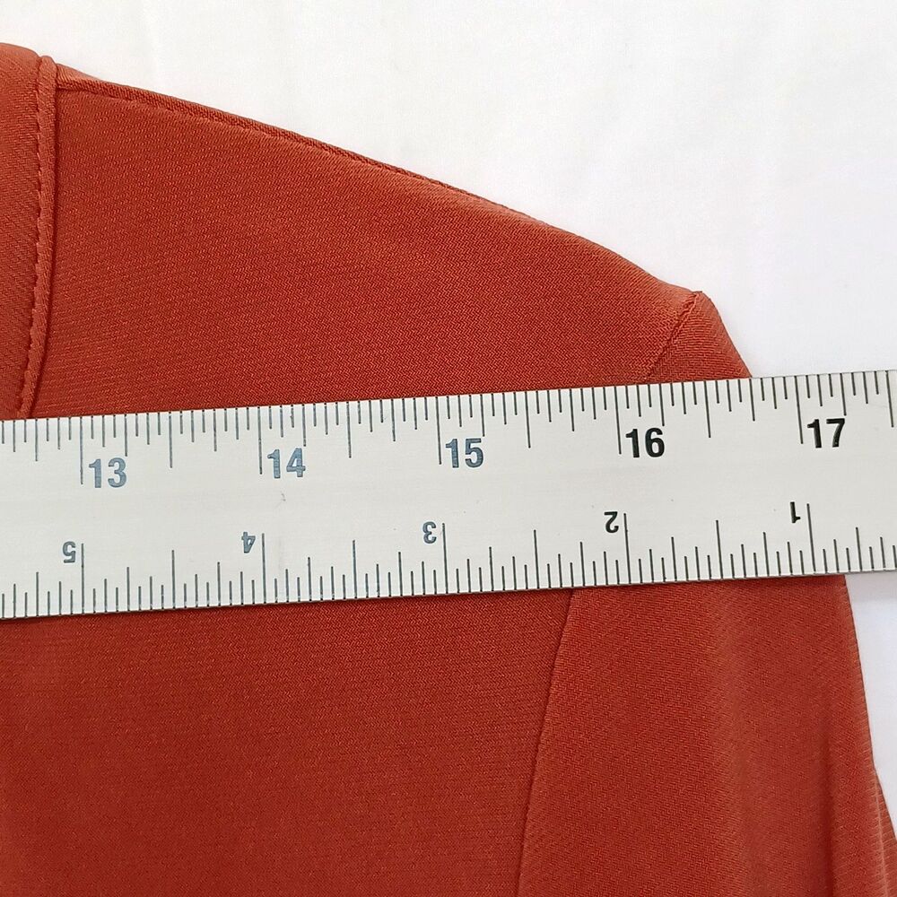 Perseption Concept Women's XL Solid Dust Orange Pullover Roll Tab Blouse - Picture 5 of 11